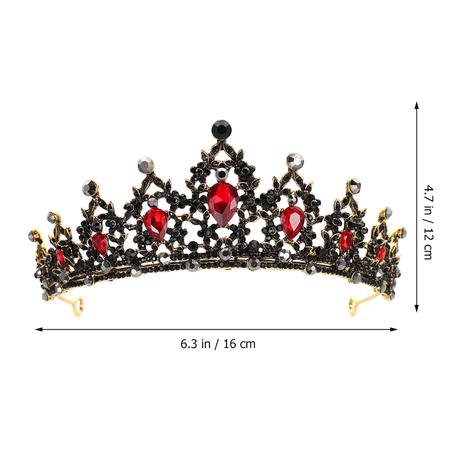 حجر الراين تاج الزفاف غطاء الرأس الباروك كريستال الزفاف إكسسوارات الشعر العروس تيارا خوذة أنيقة لحفلات الزفاف #1