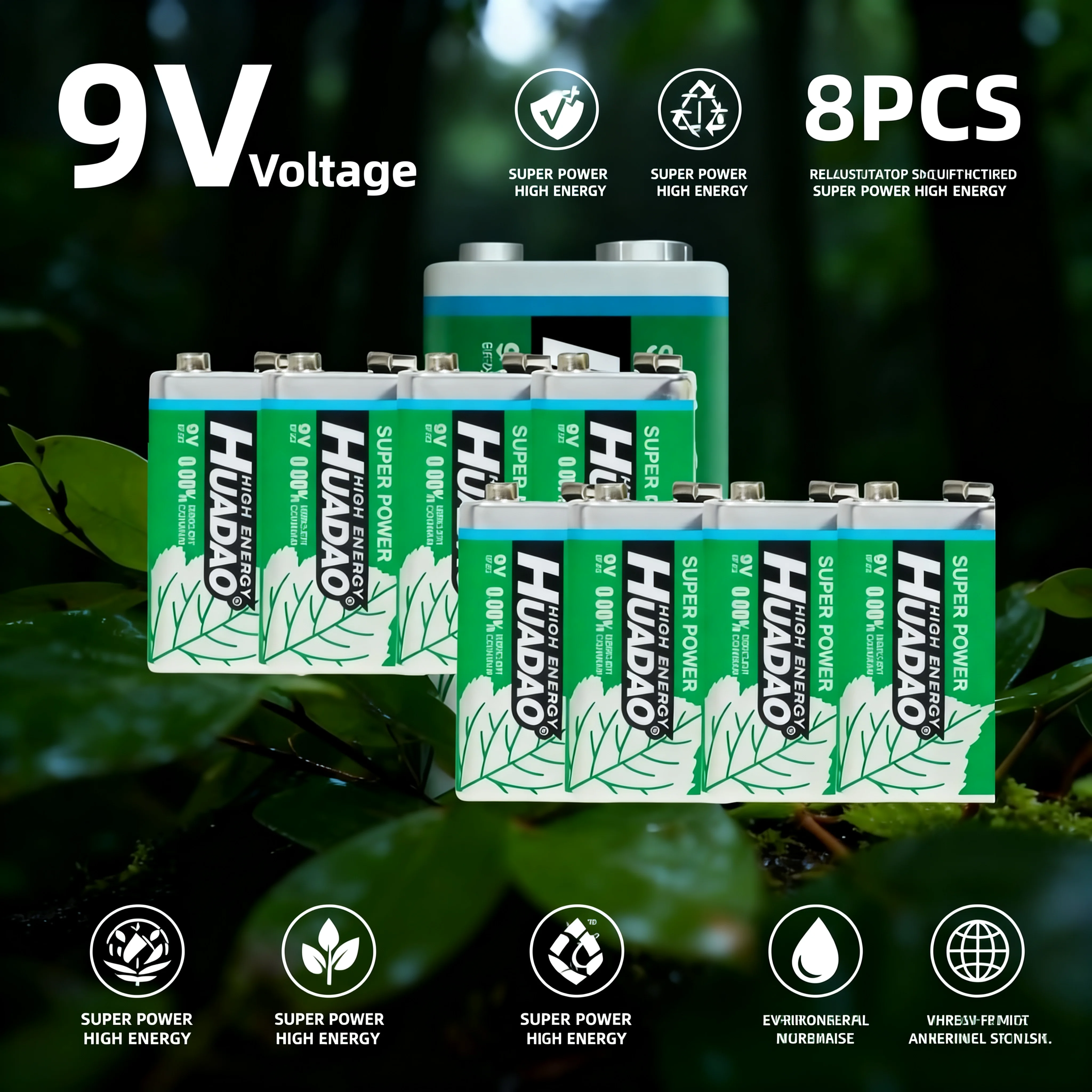 

9V 6F22 Alkaline Carbon Dry Battery Original Disposable for Multimeter Alarm Microphone KTV Toy