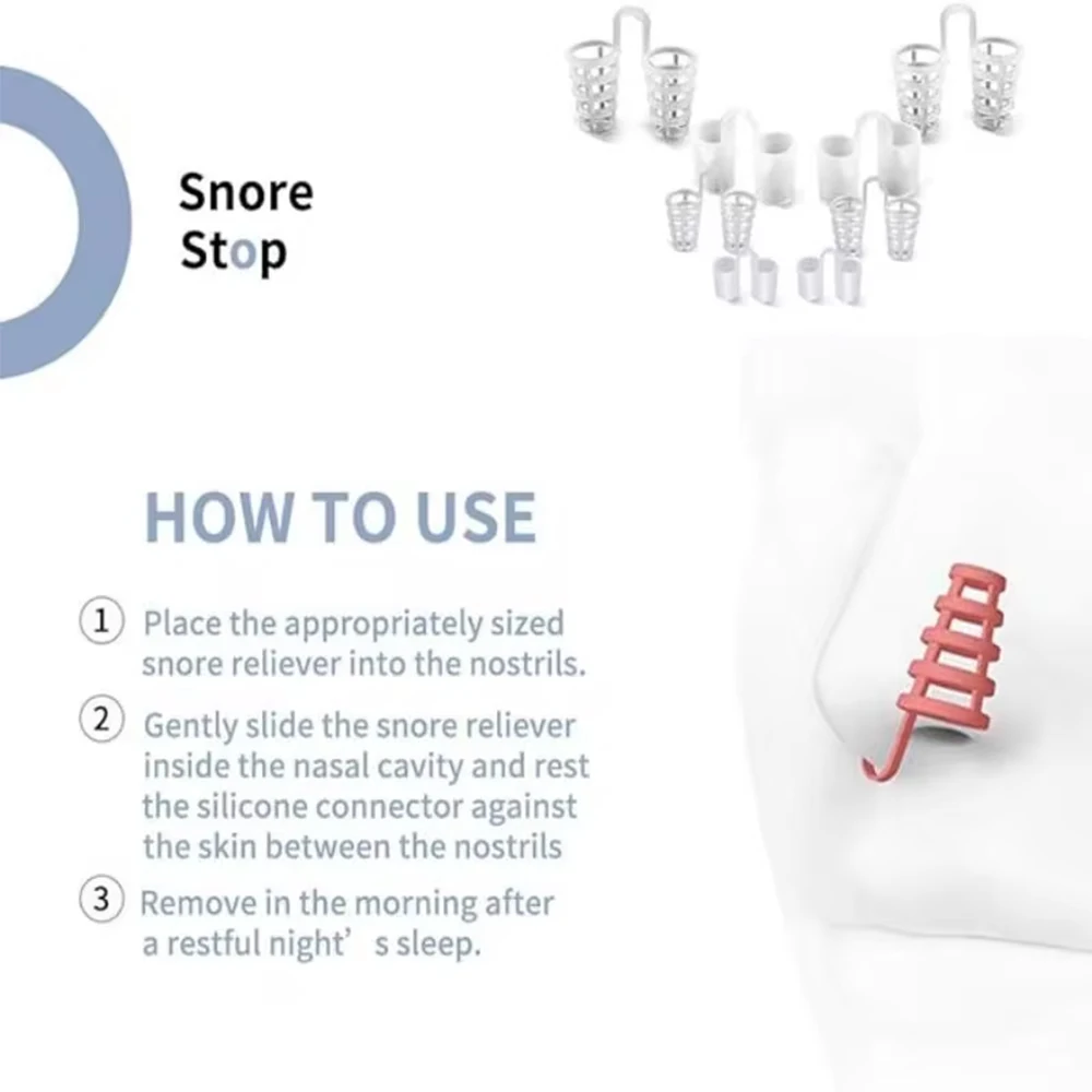 Silicone Anti-Snoring Nose Dilator Nasal Professional Snore Stopper Nose Vents Snore Easy Breath Nasal Dilators for Better Sleep