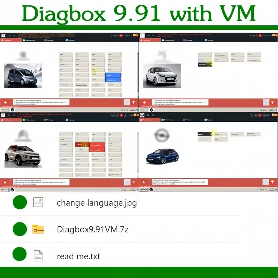 Último 2025 V9.96 9.91 8.55 9.68 Diagbox Software De Diagnóstico De Coche Multilingüe Completamente Funcional Para Peugeot Pa