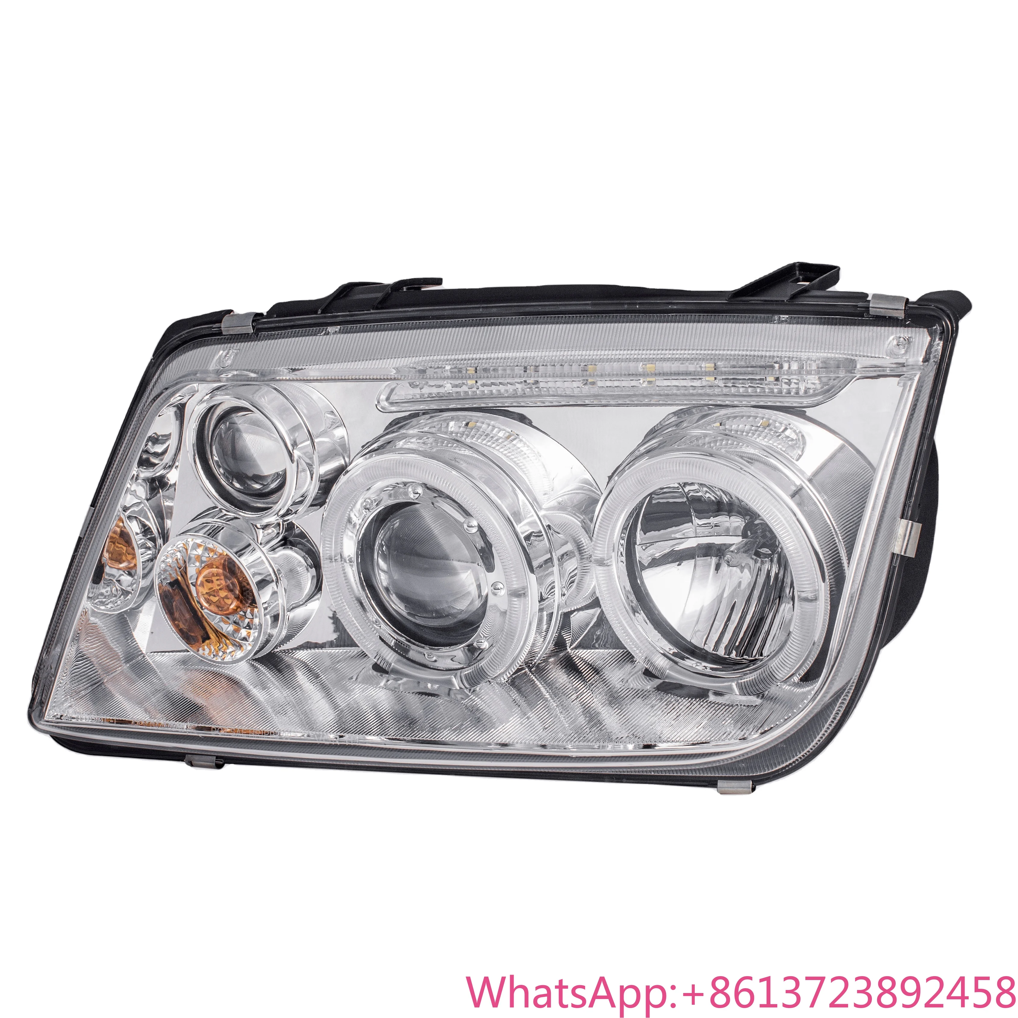 

Hot-selling Front light Dual Halo Projector Headlights w/LED Light Strip FOR 1999-2005 Volkswagen Jetta/Bora Mk4 (Chromed/Clear)