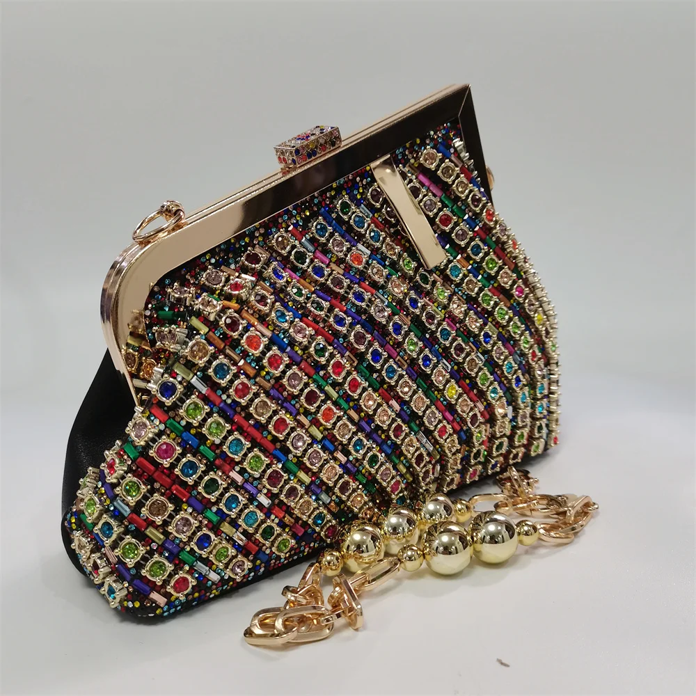 2024 Latest Irregular Diamond Women\'s Clutch, Women\'s Rhinestone Tote, Crossbody Bag Everning Bag Large Capacity F313-2