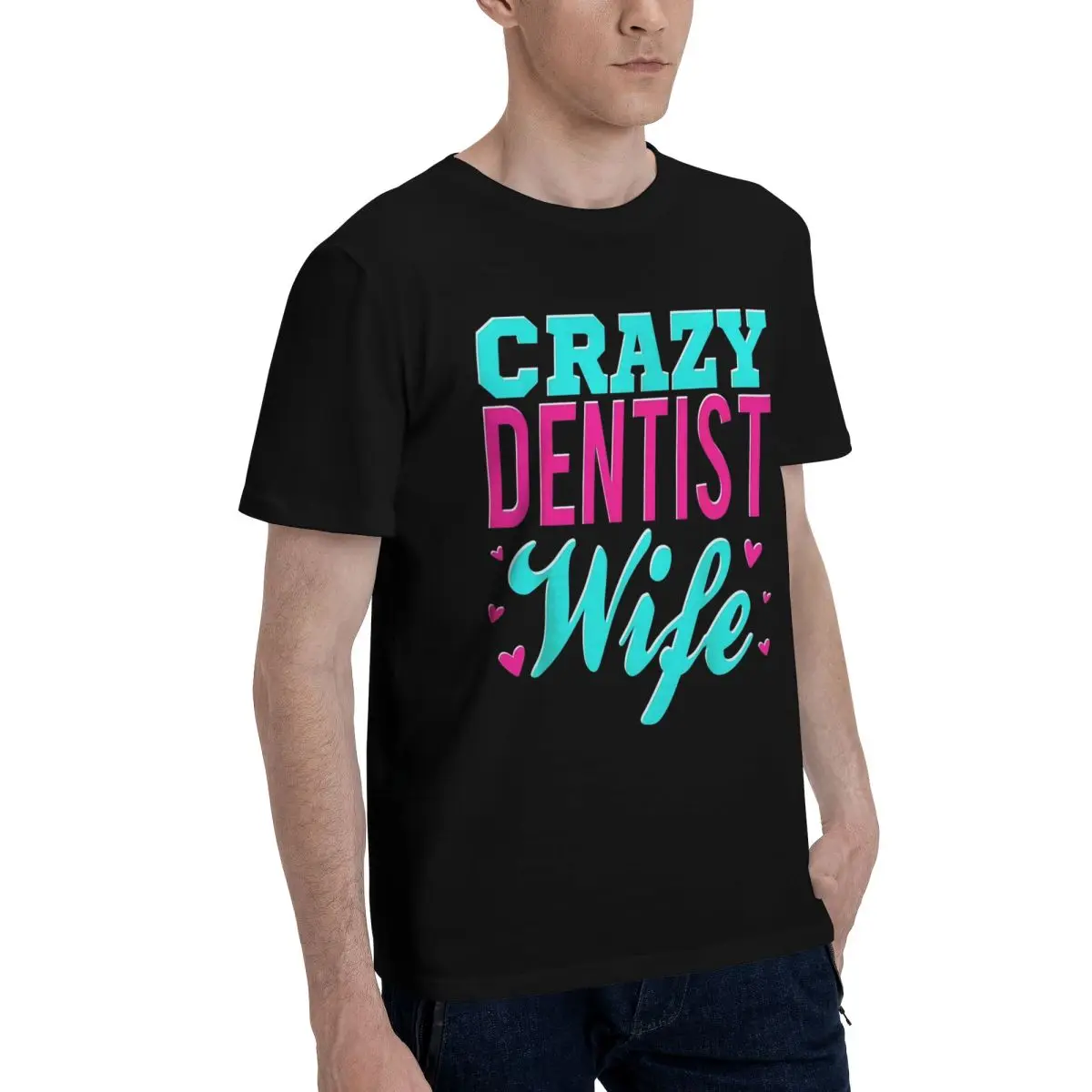 Crazy Dentist Wife Hearts Cute Movement High grade Champion Tshirt Activity competition Eur Size