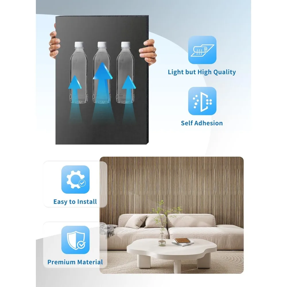 عبوات ألواح الحائط ثلاثية الأبعاد قابلة للتقشير واللصق |   لوحات الحائط لديكور الحائط الداخلي |   ألواح ذاتية اللصق ممتصة للصوت |   الخشب الصوتي