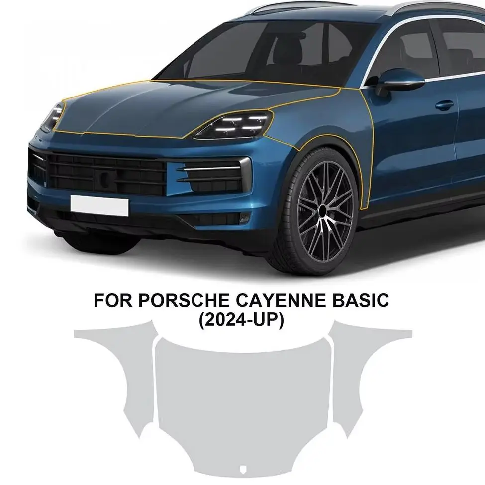 

For Porsche Cayenne Base 2024-UP TPU Bumper Hood Scratch-Resistant Self-Healing Paint Protection Film Invisible Pre-cut PPF Kit﻿
