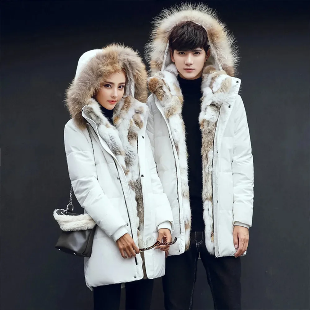 Winter Puffer Jacket Men Women Duck Down Man Feather Male Coat Plush Thicken Parkas Couple Clothes