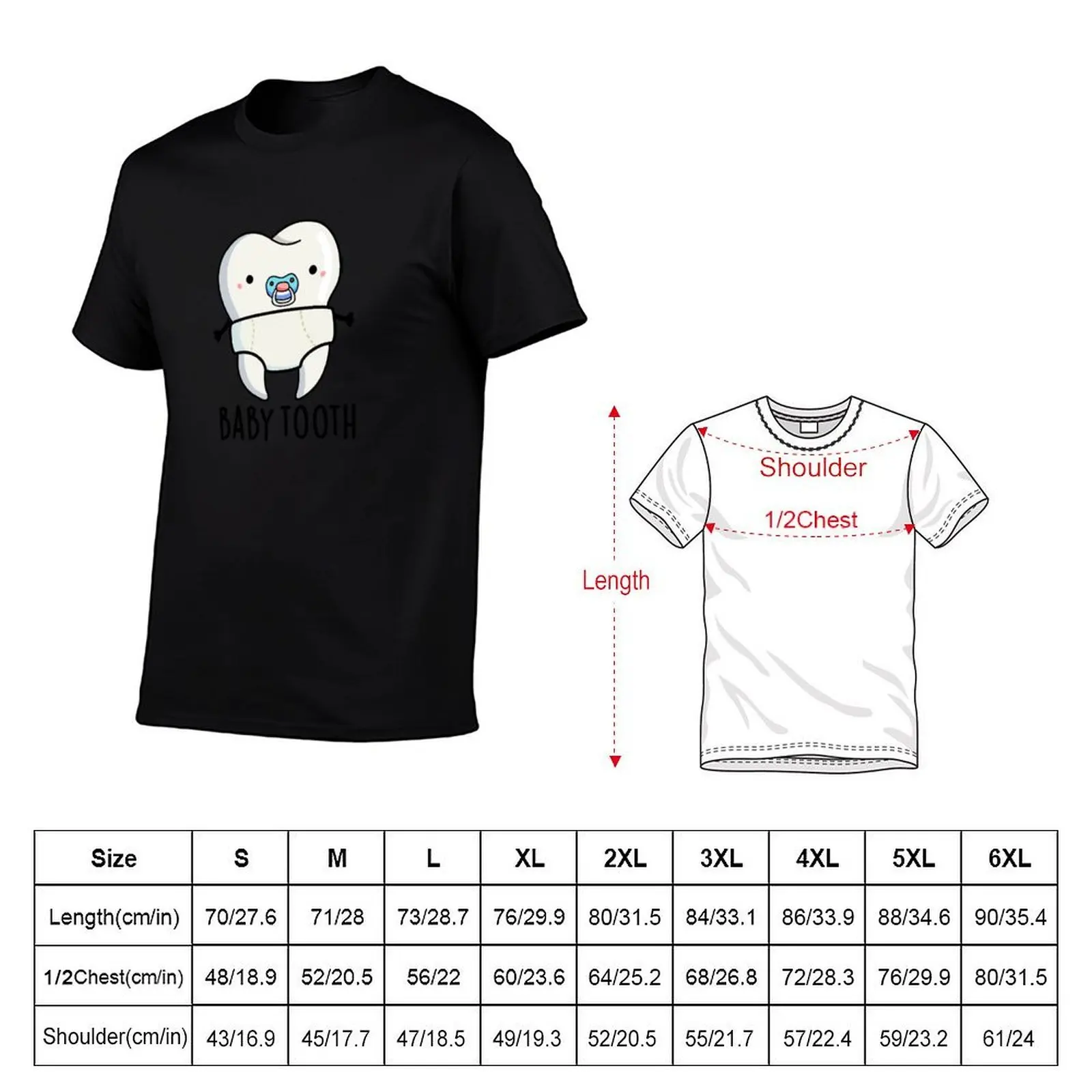 Baby Tooth Funny Dental Puns T-Shirt korean fashion designer shirts big and tall t shirts for men