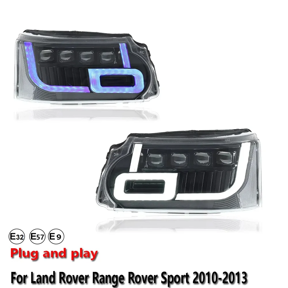 Car Accessories LED Headlight Light For Land Rover Range Rover Sport 2010-2013 Front Headlamp DRL Turn Signal Lamp Plug and Play