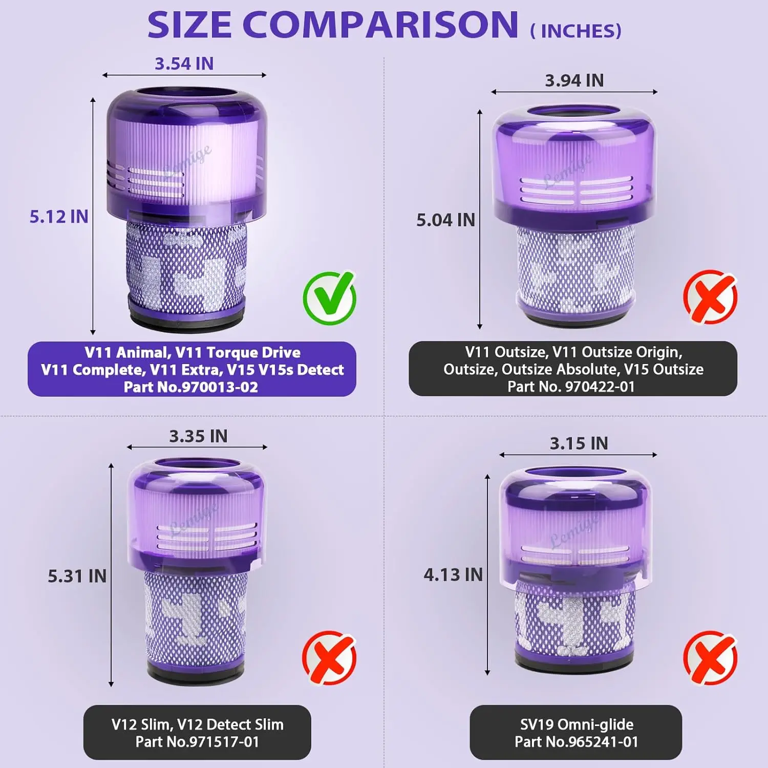 Вакуумные фильтры, совместимые с пылесосами Dyson V11 Torque Drive V11 Animal V11 Complete V11 Extra V15 Detect V15s Detect Submarine