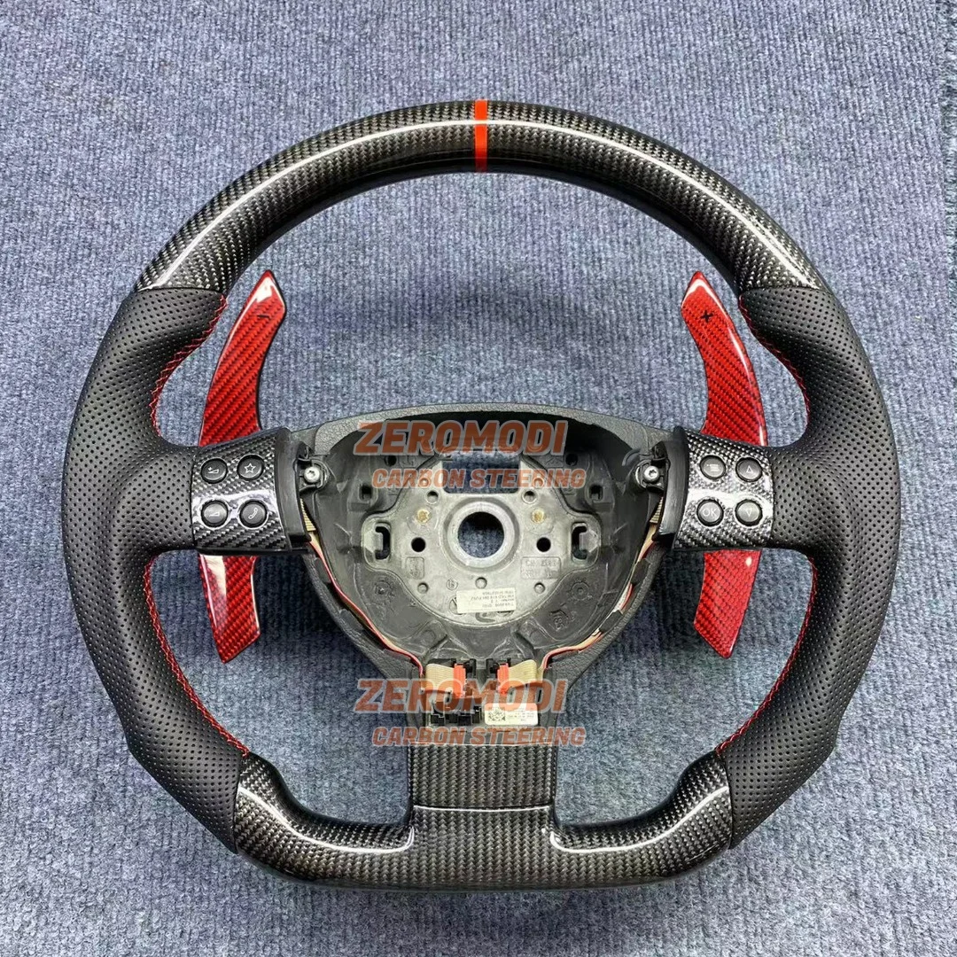 

Черный кожаный 3-спицевой карбоновый руль для VW MFSW DSG MK5 Golf TI Jetta R32 EOS и т. д. 4С