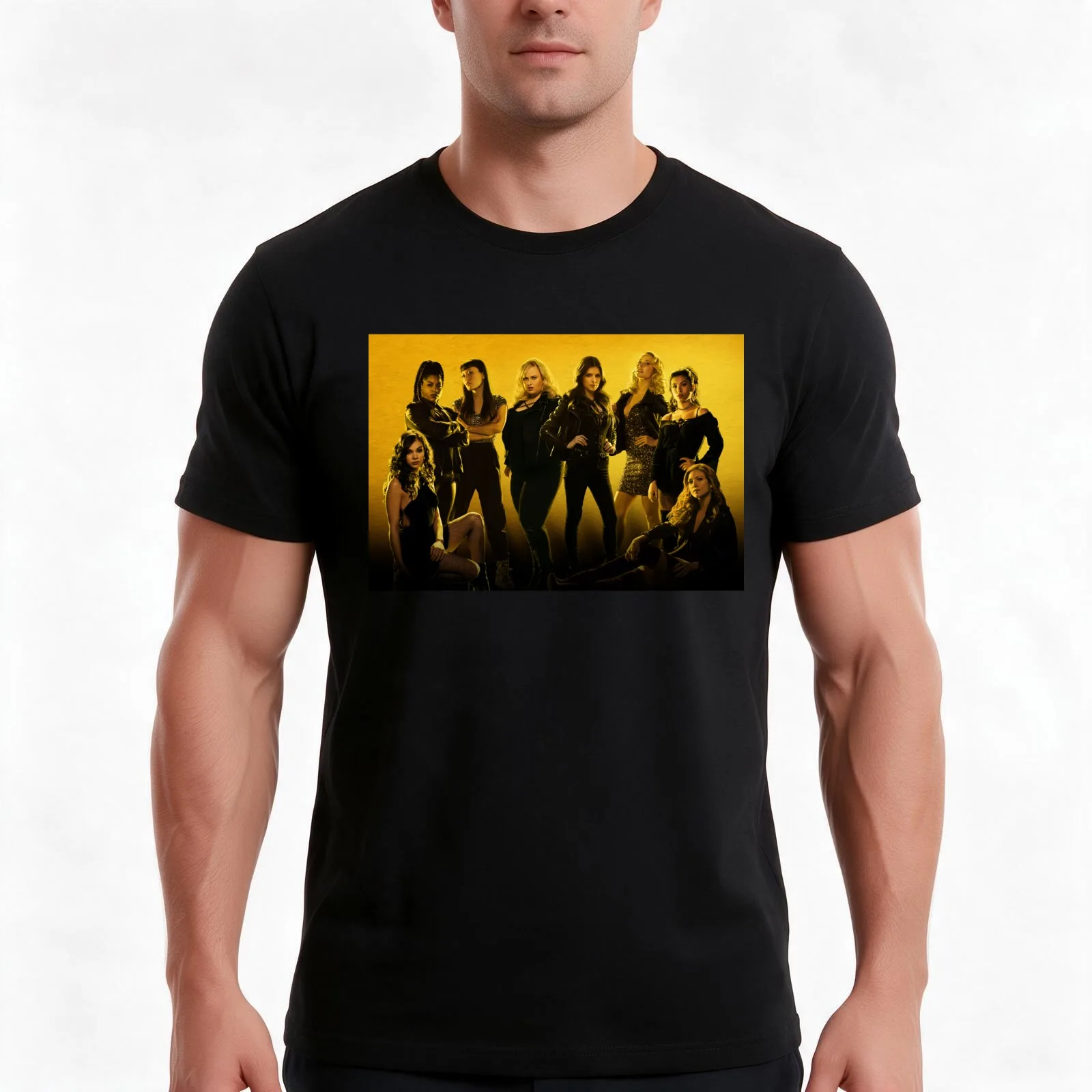 Pitch Perfect 3 - Yellow Poster - No Words T-Shirt, Summer Casual Cotton Tee, Oversized Streetwear Tops, Vintage Graphic Print