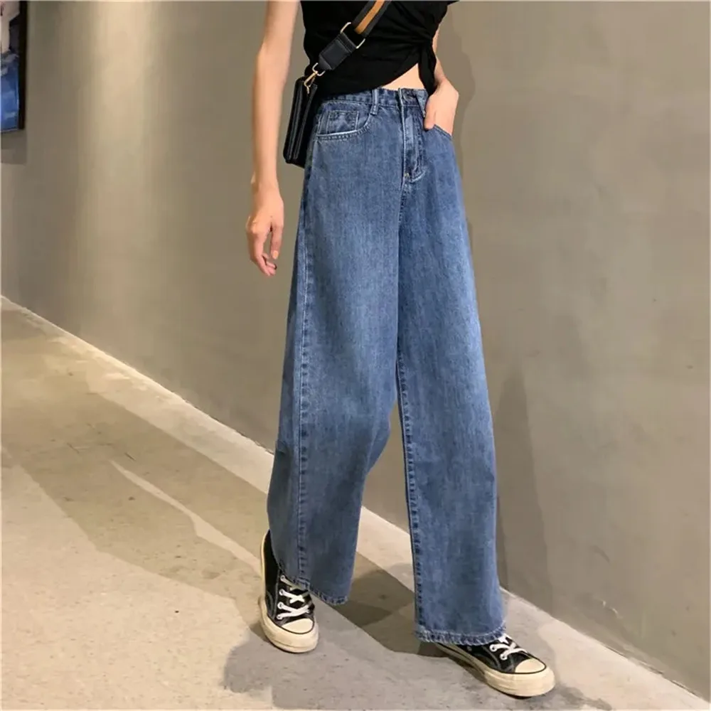 

Loose Casual High Waisted Korean Y2k Jeans Streetwear Wide Leg Harajuku Chic Denim Pants Straight Gothic Vintage Denim Trousers