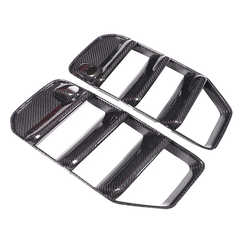 لمرسيدس بنز G-Class G63 2025 + ألياف الكربون الحقيقية سيارة المصد الأمامي الجانب مدخل الهواء مصبغة لاصقة تزيين اكسسوارات السيارات