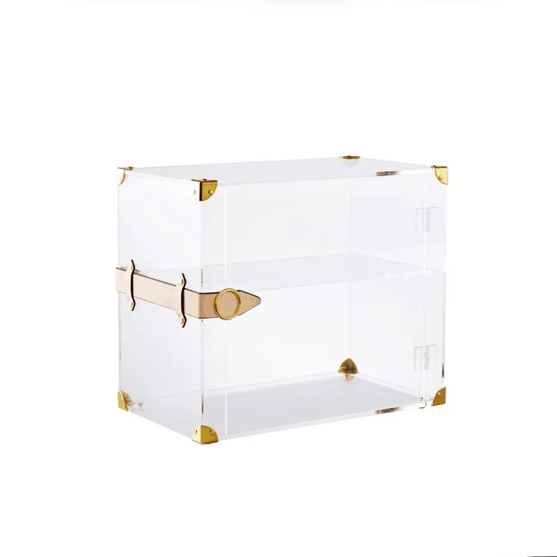 Customized acrylic transparent storage box, bag, shoe decoration, collection, first and second layers display box