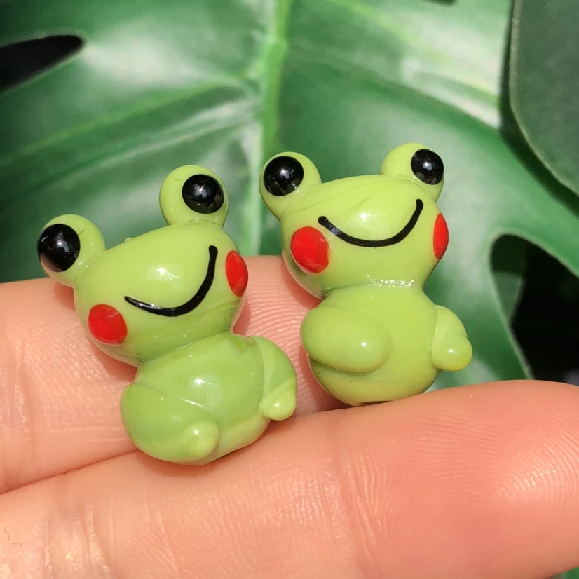 15x22mm půvabný zelená žába ruční lampwork sklo zvířata řemesel přívěsek korále pro šperků vytváření DIY zjištění příslušenství