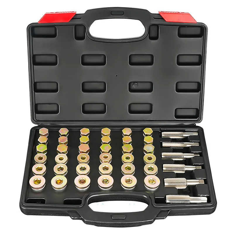 

114-Piece set of special tools for the repair of oil pan oil drain screws, oil pan thread repair
