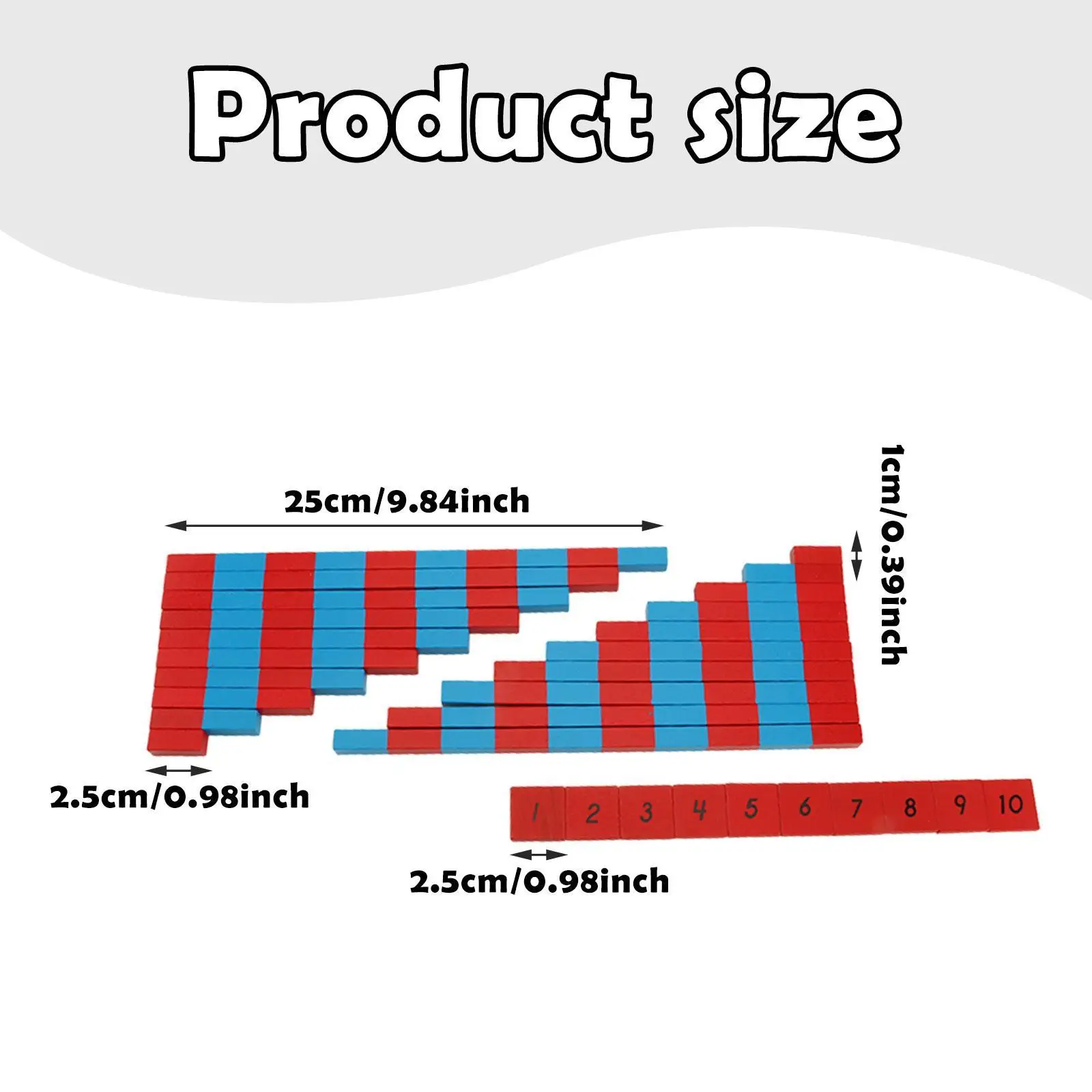 Numerieke staven Onderwijs Wiskundespeelgoed, hout, Leer speelgoed Wiskundige nummerstaven