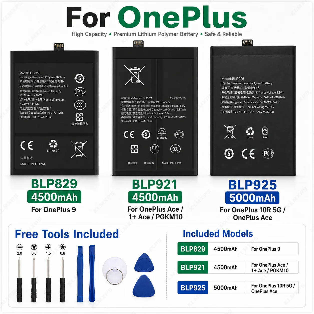 BLP699 BLP827 BLP899 BLP829 BLP921 BLP975 BLP925 BLPA25 BLPB09 Battery for OnePlus 7 9 10 Pro 12 13 10R 11R Nord 3 5G