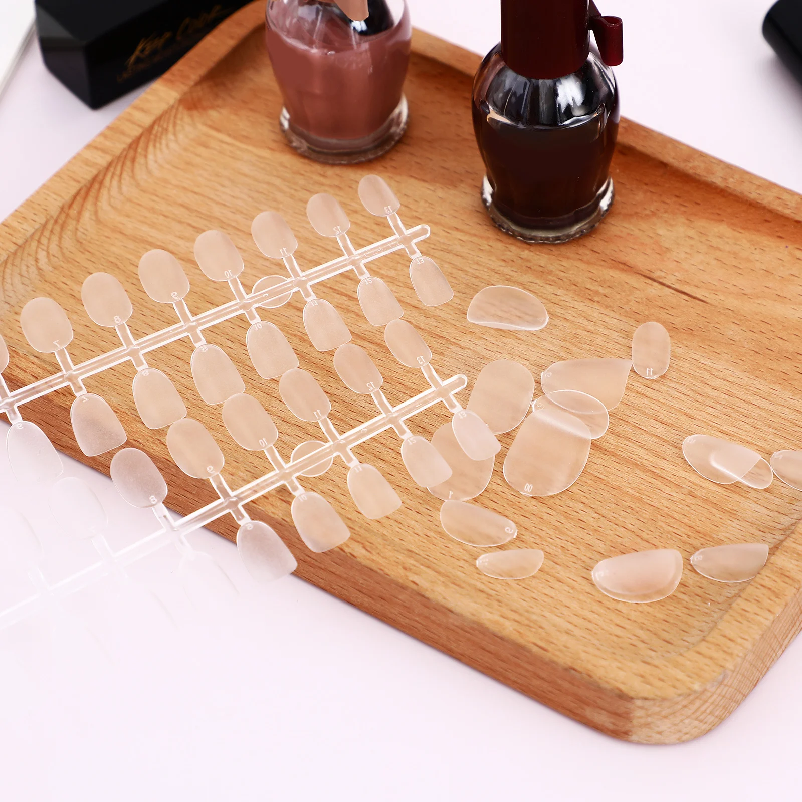 120Pcs Short Round Nail Tips Clear Full Cover False Nails Press on Nail Stickers for Easy DIY Press on Nails Kit