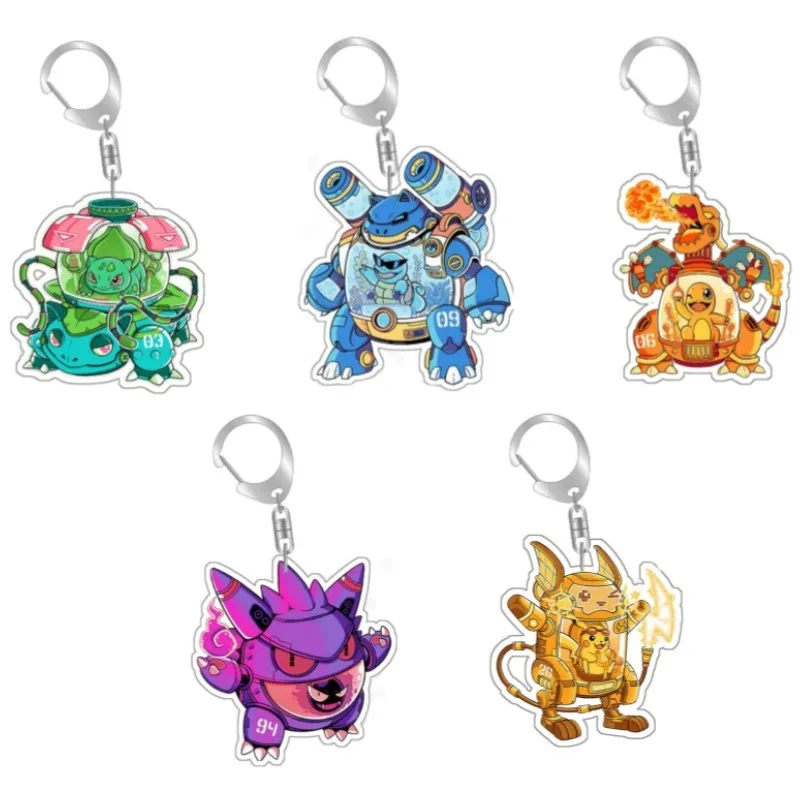 Pokemon Charmander Squirtle Bulbasaur Qikachu Gengar Self Made Acrylic Keychain Pendant Anime Classics Game Collection Toy