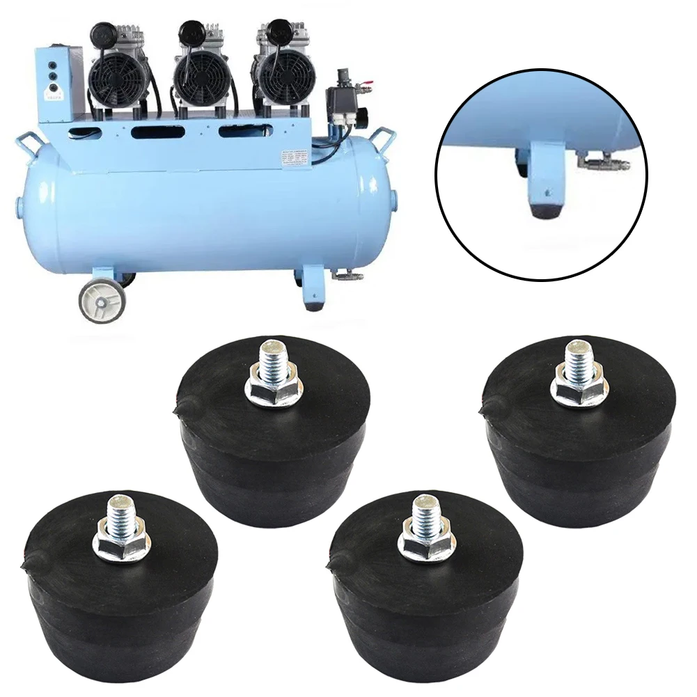 4pcs/set Rubber Air Compressor Foot Pad M8 Thread Shockproof  Foot Pad Components Replace For Air Pumps Oil-free Machines