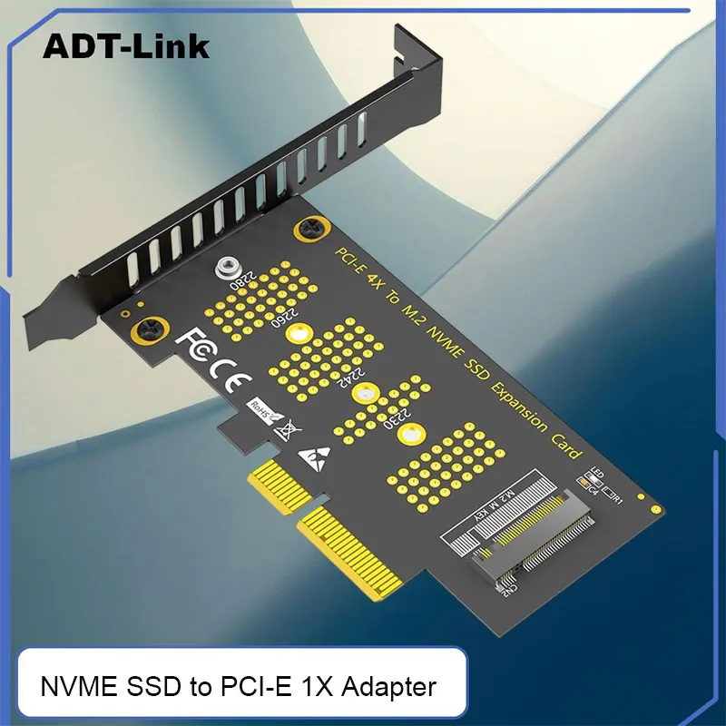 

ADT-Link NVME SSD to PCI-E 1X 4X Adapter Card For 2230/ 2242/2260/2280 M.2SSD NGFF(M.2) Key M Slot gaming pc accessories
