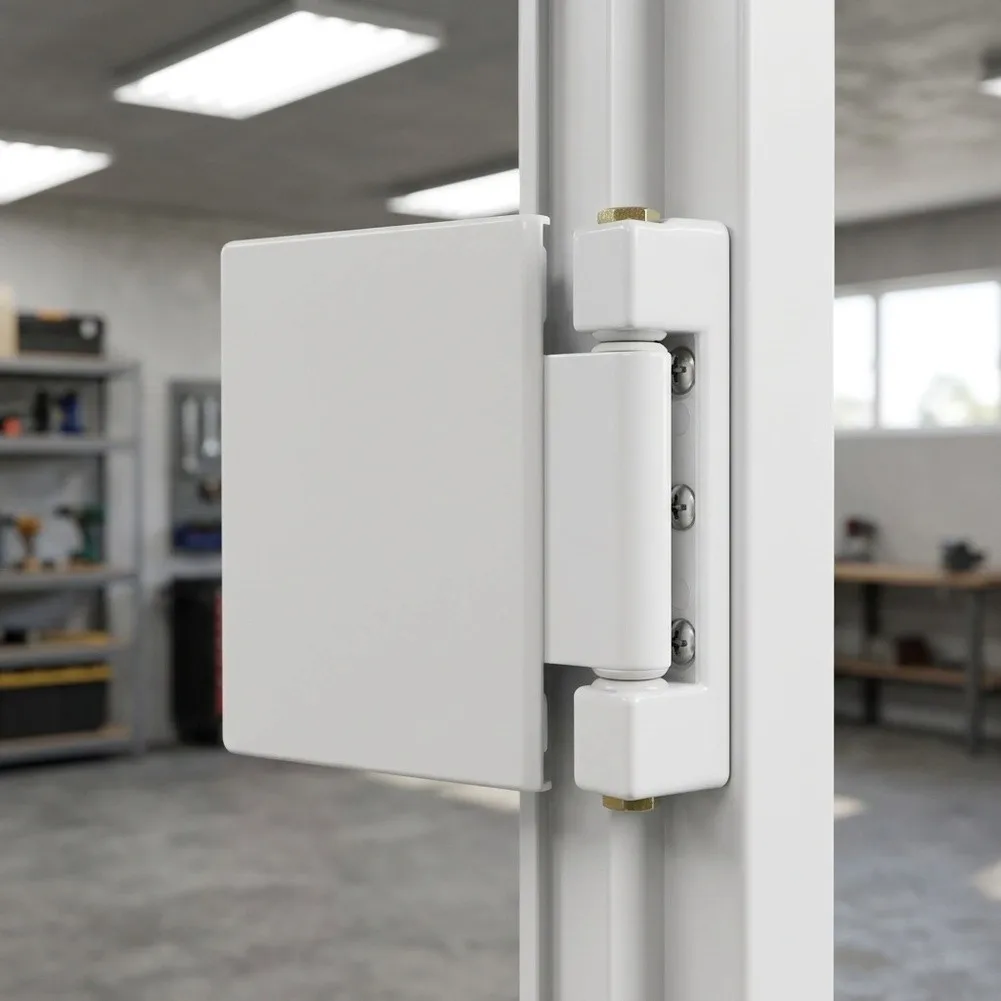 Aluminum Alloy Hinges for Toilet and Garage 180 Degree Folding Cold for forged Steel Core 80kg Load Rated White Finish