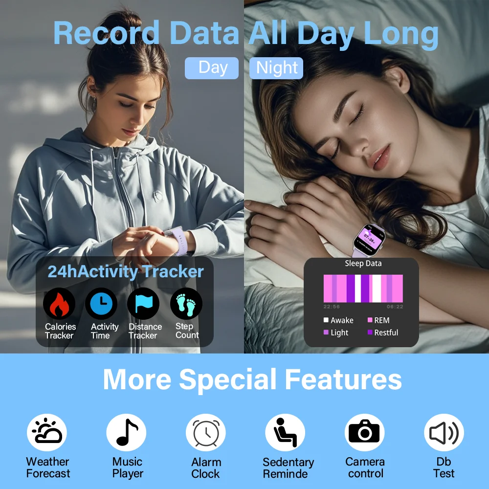 LAXASFIT Nuovo Smart Watch 2.01 pollici Smart Watch Bluetooth Chiamata Uomo Donna IP68 Impermeabile Sport Fitness Smart Watch