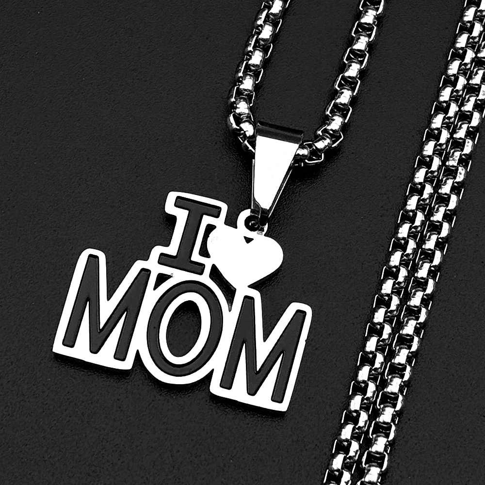 Geschenk für Mama, „Ich liebe Mama“-Kette aus Edelstahl, silberfarben, „Mein Heldin“, Muttertag, einfache Buchstaben-Halskette, Schmuckkette – Detail 6