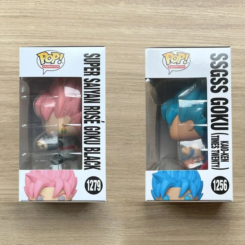 Figura de vinilo Funko Pop Dragon Ball Z, Super Saiyan Rose Goku Black y SSGSS Goku Kaio-Ken Times Twenty, estatua luminosa con licencia oficial