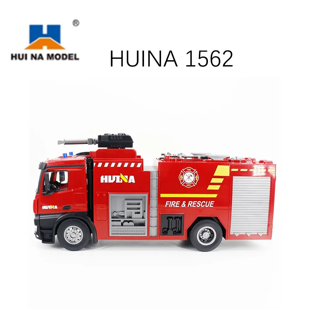 HUINA RTR 1/14 2.4G 1562 RC 원격 조종 박스 물 분사 가능 소방차 배터리 TOUCAN 야외 장난감 소년용 TH18050