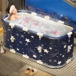 Installation-free Bath Bucket Adult Children Folding Square Household Full Body Bathtub Bath Bucket