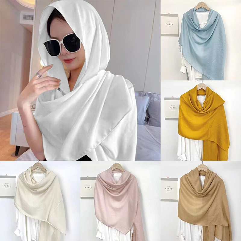 

New Arrival Solid Color Cotton Linen Long Scarf Women's Autumn/Winter Artistic Korean Style Single Color Pashmina Thin Scarf