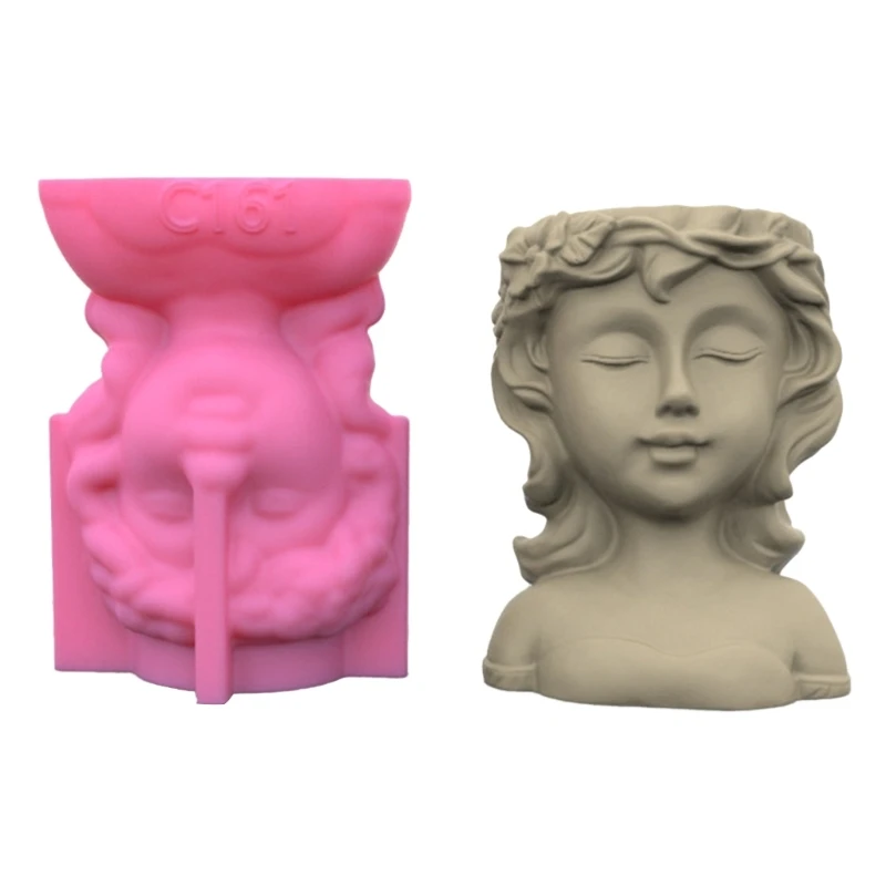 Goddess Gypsum Silicone Mold Diy Succulents Concrete Flower Pot Vase Plaster Cement Mold Clay Mold Candle Holder Mold Dropship