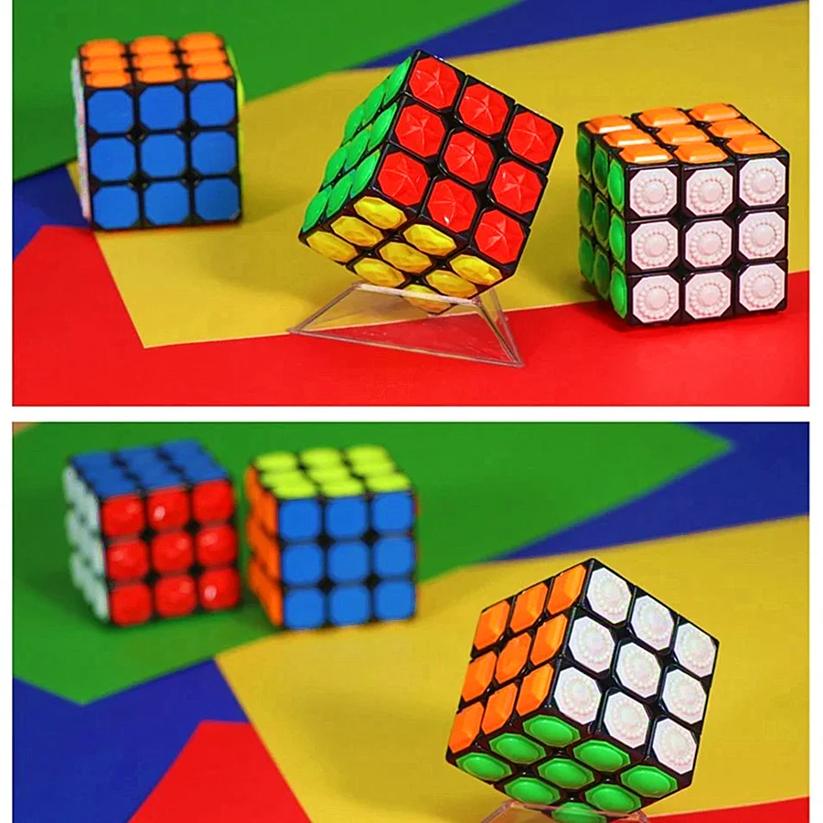 YongJun Finger Touch Cube Stickerless 3x3x3 Magic Cube Puzzle Game 3x3x3 Cubo Magico Children Stress Relief Toy Blind Gift Toy