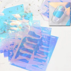 Sparkly Holographic Aurora Nail Foil Stickers Ice Cube Broken Paper Effect Summer Cellophane Decoration Wraps for Glass Nails