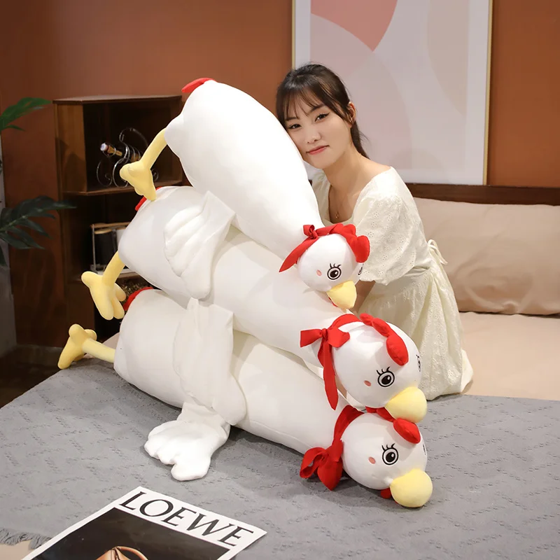 

Cartoon Giant White Goose Plush Long Pillow Toy Stuffed Big Wings Chicken Throw Pillow Plushies Cushion Anime Soft Kids Toys