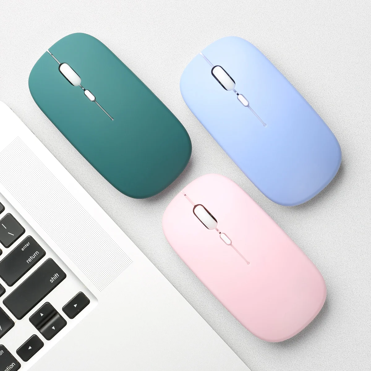 Wireless Mouse Bluetooth-compatible Mouse Portable Mobile Optical Office Mouse Adjustable DPI Levels for PC Laptop MacBook Mause