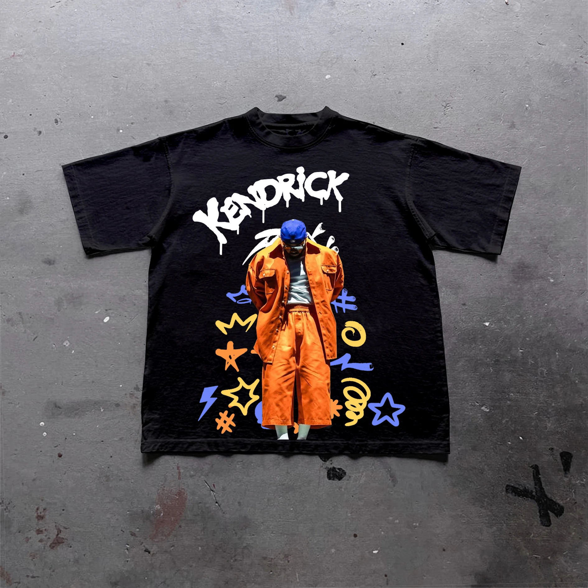 

Kendrick Lamar Street Rap Graphics Print Cotton T-Shirt Men Women Vintage Casual Cotton Hip Hop Loose T-Shirt Streetwear Top Tee