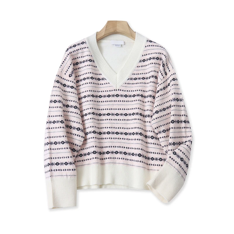 

Модный свободный вязаный свитер V-Ne Long Sve Color Blo, осень-зима, Новое поступление, женский милый удобный свитер...