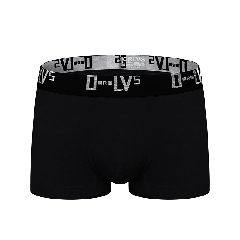 2024  Spring/Summer ORLVS Men's Underwear Cotton Sexy Sports Low Waist Exuding Comfortable Breathable Solid Color Simple Boxers