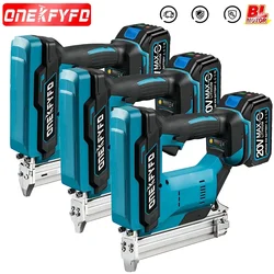 ONEKFYFD 422/1022/F30 Straight U Staple Brushless Nail Gun Battery Powered Wireless Cordless Electric Stapler for Makita Battery