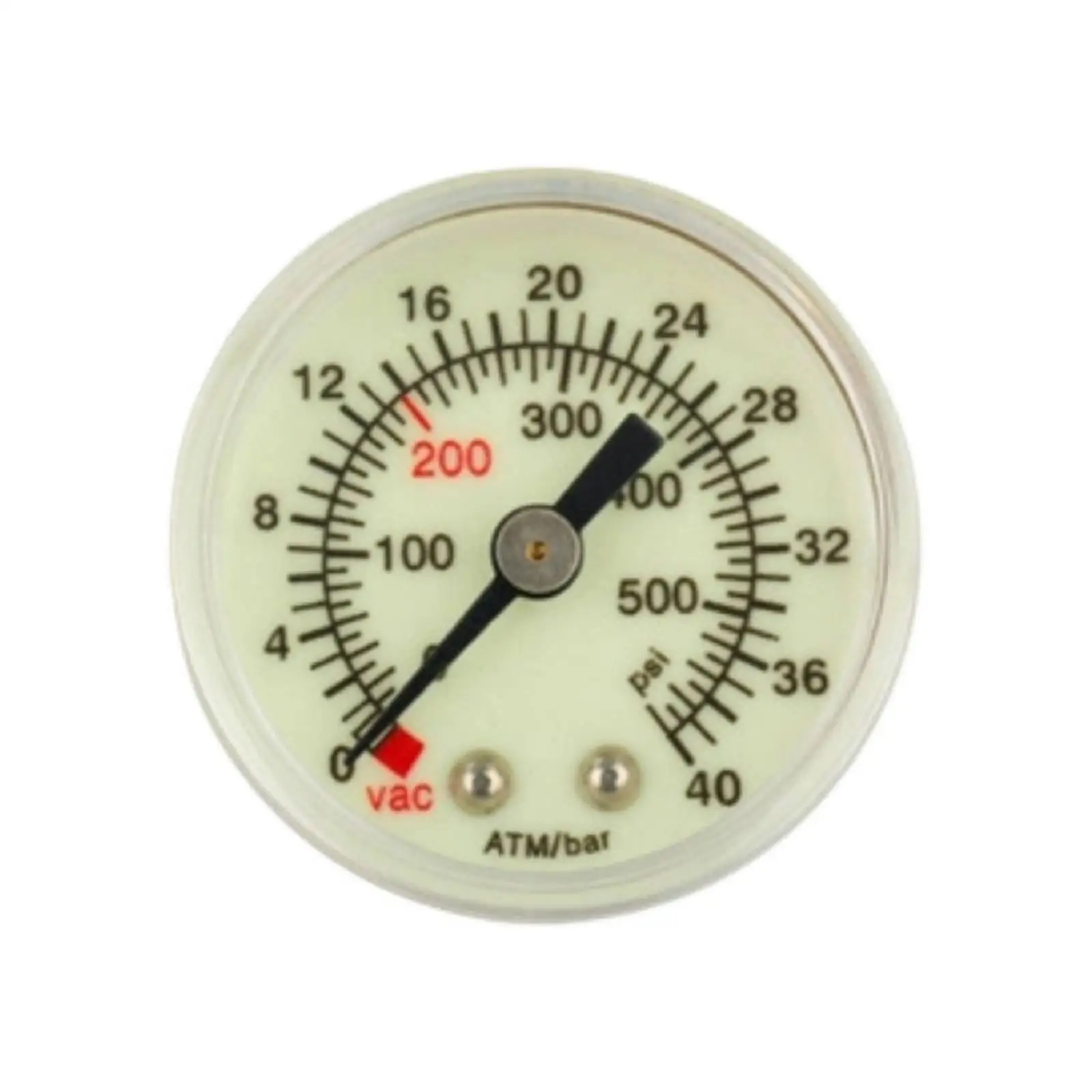 Medical Pressure Gauge for Balloon Inflation with Dual ATM PSI Scale Luminous Dial Compact Brass Thread Gauge
