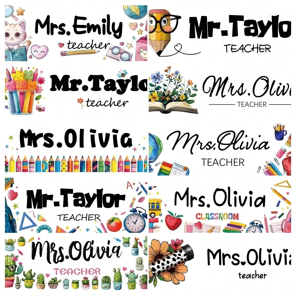 لوحة اسم مكتبية مخصصة مقاس 20*6 سم، 32 تصميمًا على شكل نجمة وقمر، هدية أكريليك مخصصة للمعلمين والرئيس والطلاب، ديكور المكتب #3