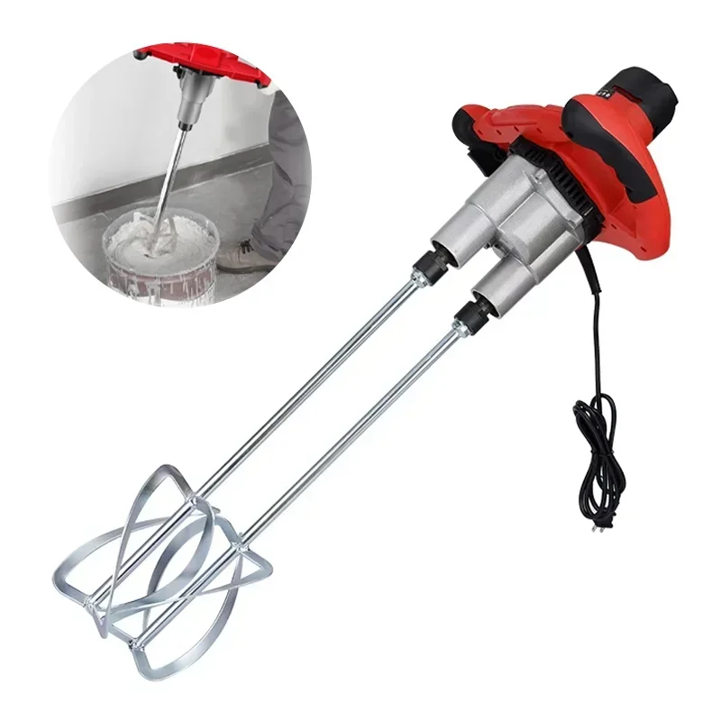 

Высокомощный электрический миксер для строительных растворов с двумя насадками, для смешивания цемента и бетона, инструмент для смешивания красок и покрытий на стройплощадках