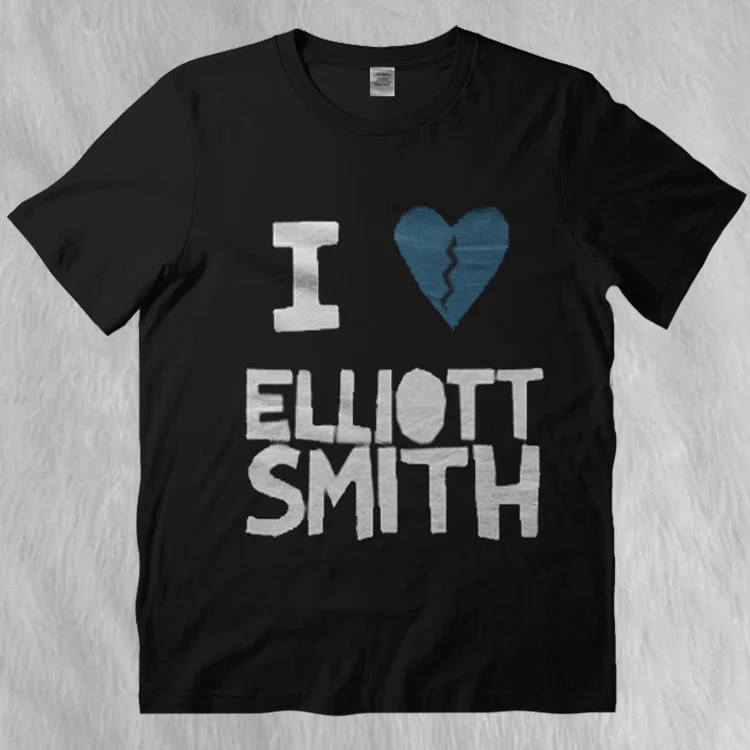 Elliott Smith Indie Rock Fan Full Size Black New T-Shirt