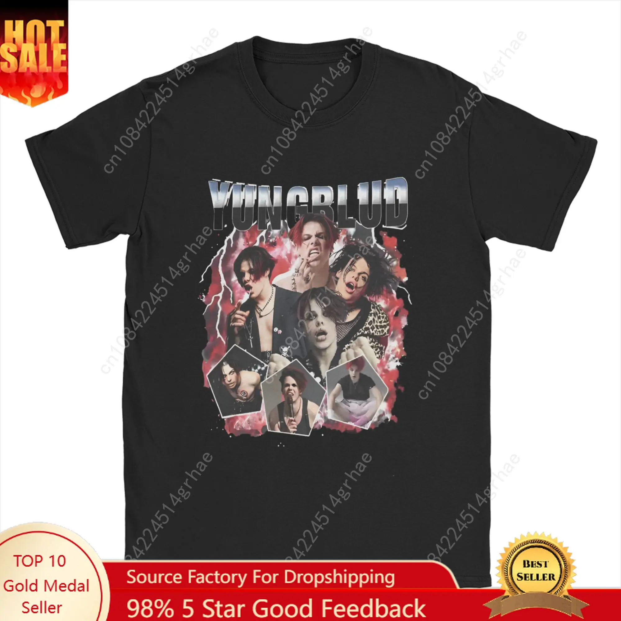 

Vintage Idols YUNGBLUD Singer T-Shirts Men Crewneck Cotton T Shirts Short Sleeve Tee Shirt Birthday Gift Clothes