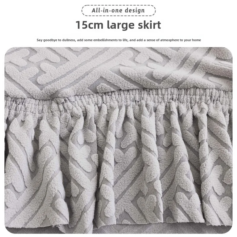 Chair Covers with Skirt Anti Fouling Dining Chair Cover Slipcovers Universal Chair Cushion Removable Home Decor