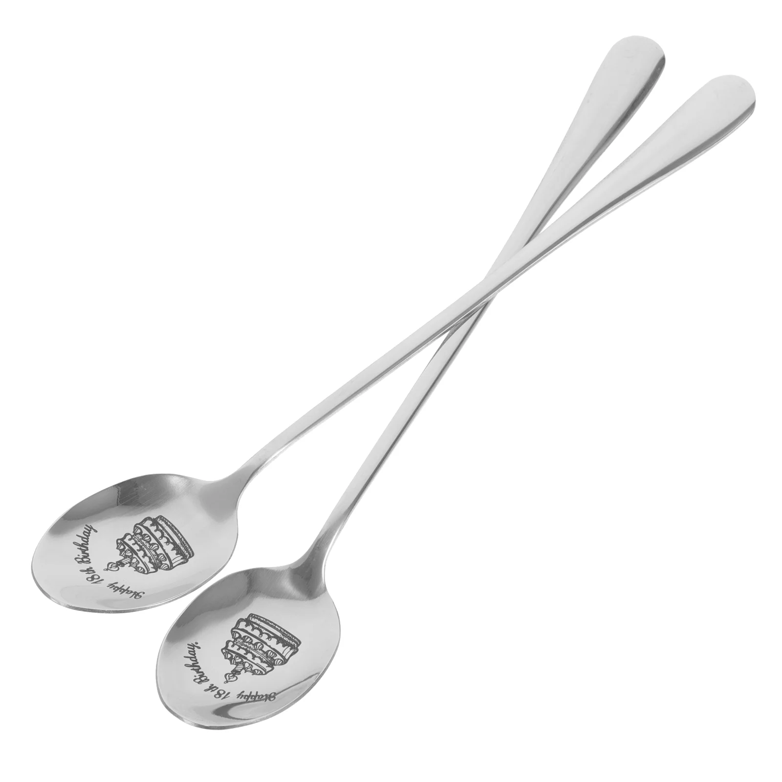 

2 Pcs Birthday Gift Spoon Ice Cream Scoop Cup Soup Cookies Coffee Gifts