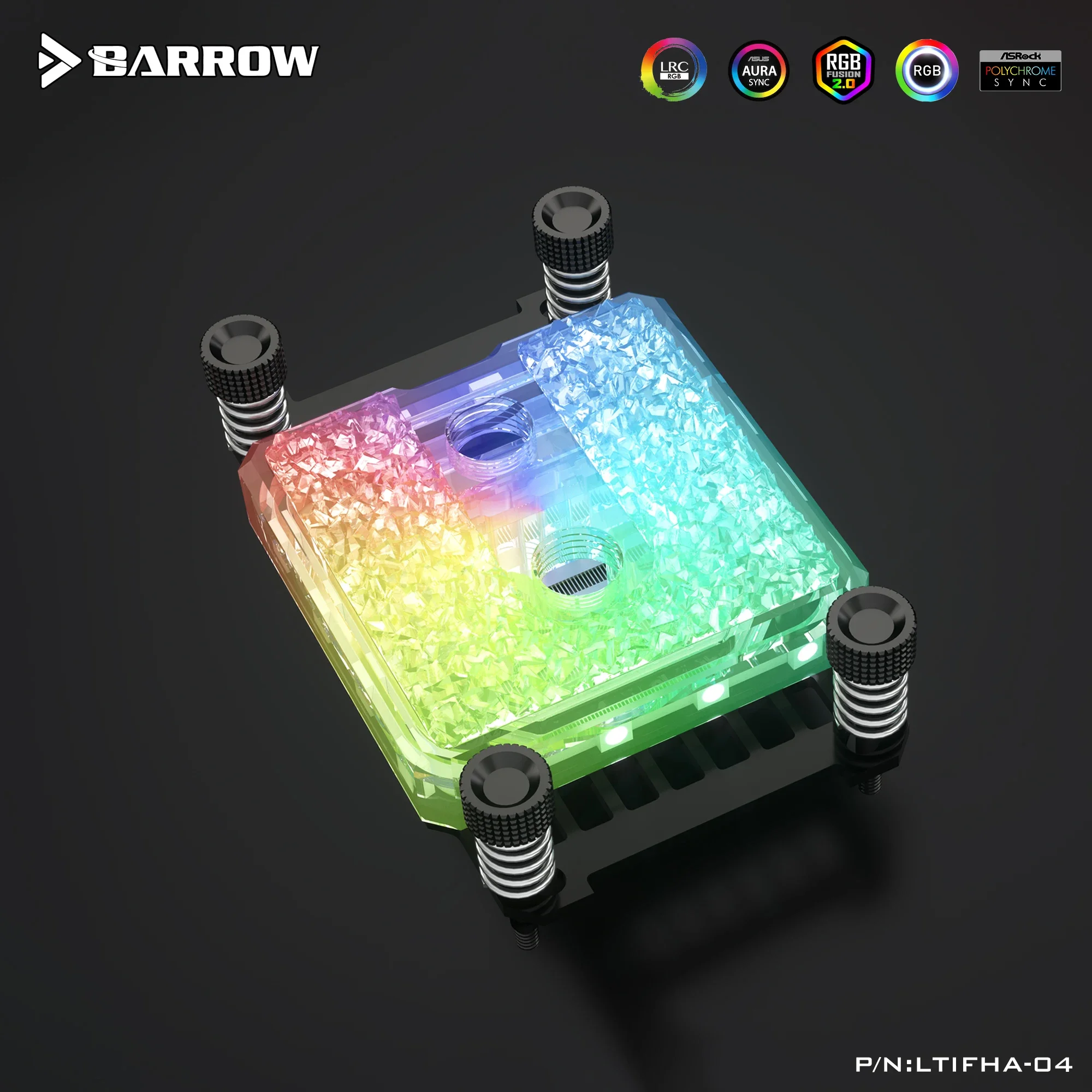 Barrow CPU Block for Intel and AMD Platform Icicle Series Acrylic or Brass Top Optional LRC 2.0 5v 3pin Microwaterway CPU Cooler